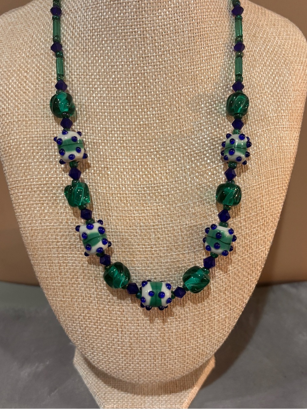 Lamp work beaded necklace